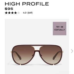 Brand new never worn High Profile Quay sunglasses
